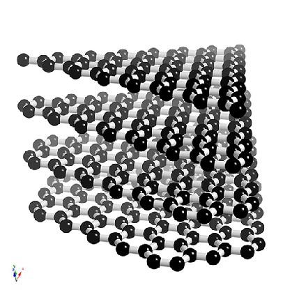 uhlíkových atomů uspořádaných v