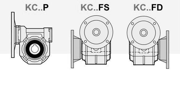 Šnekové převodovky řady KC s oblou skříní jsou lehké a vyžadují méně prostoru k montáži.