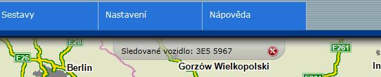 do kontextového menu nad daným vozidlem. Pzn. Při sledování vozidla nelze pohybovat s mapou.