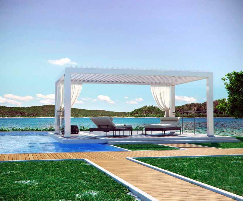 Pergola MIRA 4, MIRA 2 Samonosná pergola MIRA 4 nebo pergola MIRA 2 s rafinovaným a inovativním designem.