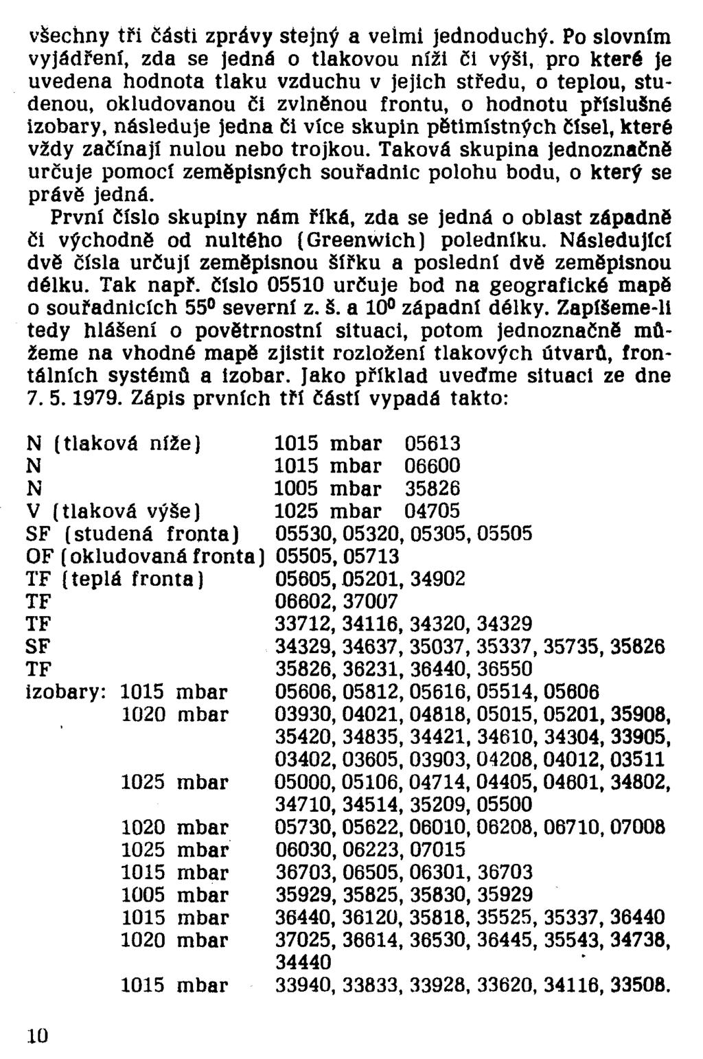 všechny tři části zprávy stejný a velmi jednoduchý.