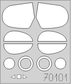 SYMBOLY INSTRUKTION SINNBILDEN SYMBOLES OPTIONAL VOLBA BEND OHNOUT OPEN HOLE VYVRTAT OTVOR SYMETRICAL ASSEMBLY SYMETRICKÁ MONTÁŽ NOTCH ZÁŘEZ REMOVE ODŘÍZNOUT APPLY EDUARD MASK AND PAINT POUŽÍT