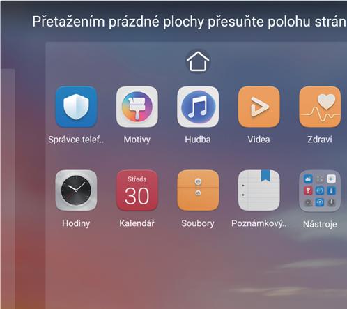 Domovská obrazovka Zkontrolujte, zda je na domovské obrazovce dostatek volného prostoru na vložení widgetu.