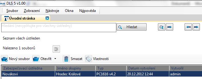 Vytvoření ústředny Stiskněte tlačítko Vyplňte požadované údaje o Typ zařízení vybírá se zde EZS ústředna nebo IP komunikátor o Typ