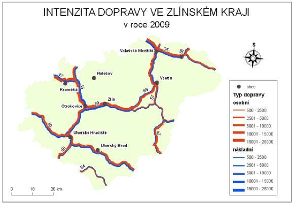 Stuhový srovnávací kartodiagram Vznikne za použití Diagram map creator volbou Comparative diagram.