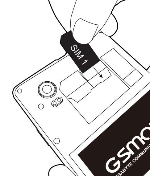 Inštalujte SIM1 kartu Inštalujte SIM2 kartu Vyberte SIM kartu Vypnite telefón vytiahnuť SIM kartu von.