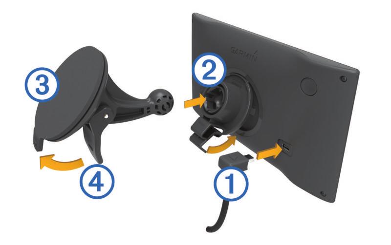 Přehledy zařízení Garmin DriveSmart 51 přehled zařízení À Zapínací tlačítko Á Napájecí a datový port USB Â Slot pro mapovou a paměťovou kartu Ã Mikrofon pro funkci Hlasový příkaz nebo volání