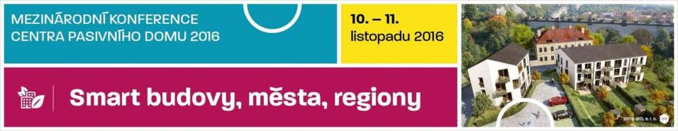 MEZINÁRODNÍ KONFERENCE CENTRA PASIVNÍHO DOMU 2016 Konference se konala ve dnech 10. a 11. listopadu v areálu BVV Brno. Celkově šlo již o 12. odborné setkání expertů na energeticky úsporné bydlení.