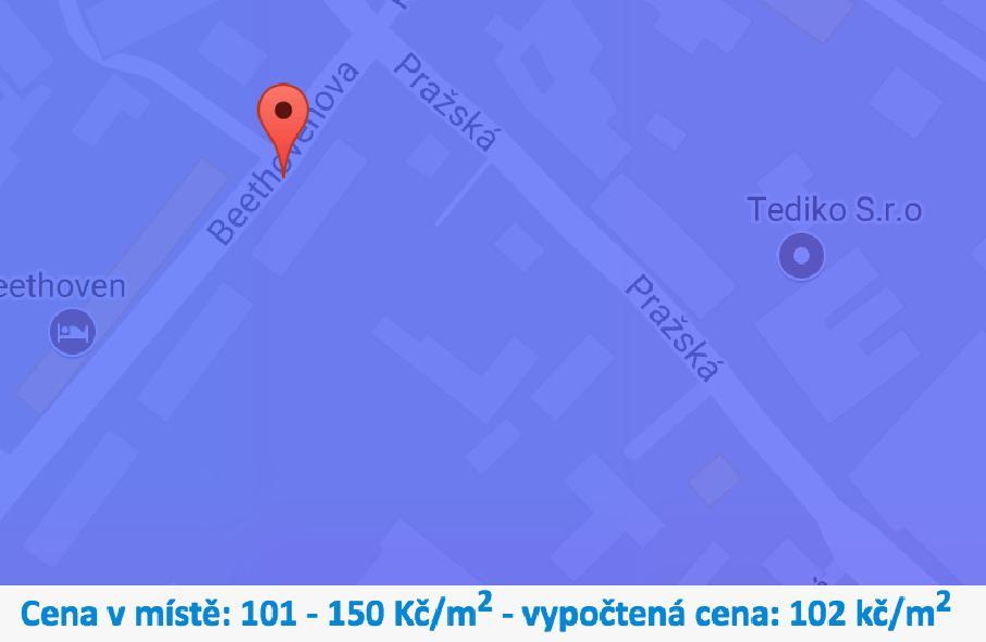 1.2.3 Nájemné ve vybraných lokalitách podle serveru cenovamapa.