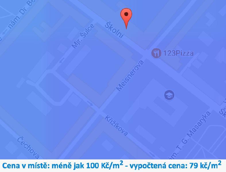 1: Výše nájemného dle serveru cenovamapa.