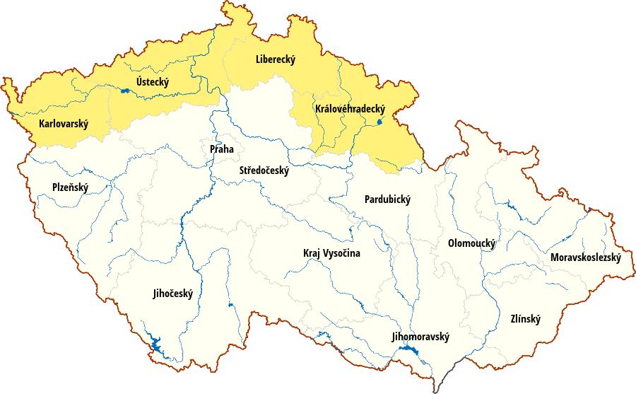 Pobočka Děčín kraje: Karlovarský Královéhradecký Liberecký Ústecký Pobočka Děčín obstarává z územního hlediska sice nejmenší část území ČR, ale v její územní působnosti se nachází významná část