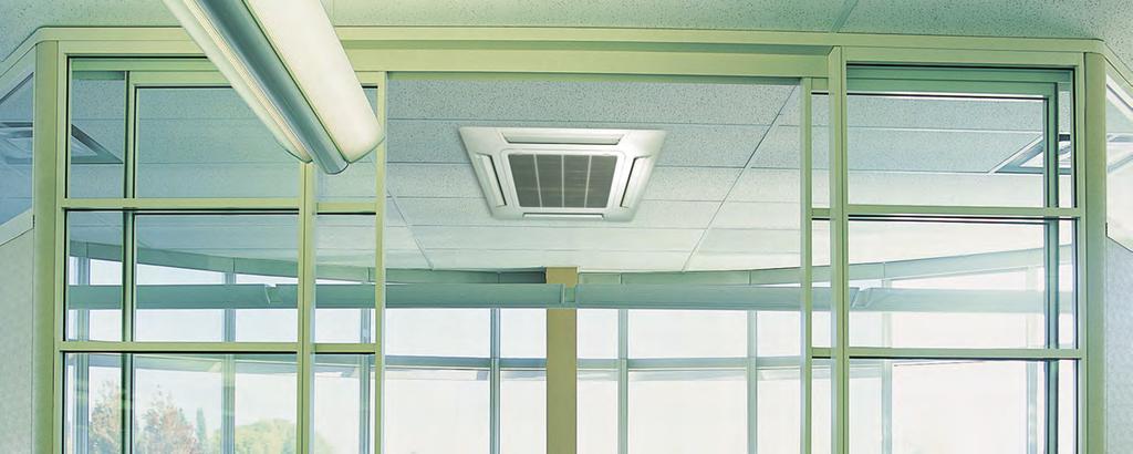 Kompaktní kazetový typ 4-cestné proudìní vzduchu Kompaktní & Komfortní Vlastnosti Dvoustupòový turbo ventilátor Vysoká úèinnost díky dvoustupòové struktuøe ventilátoru.