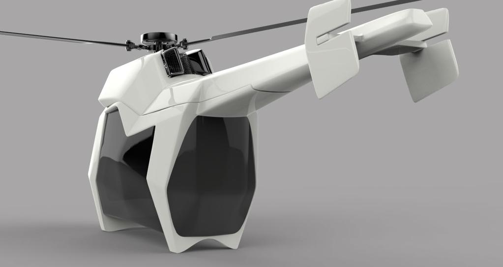 Variantní studie designu Tento koncept se zaměřuje především na maximální prostor pro posádku a v kabině dovoluje lidem průměrné výšky vzpřímený postoj.