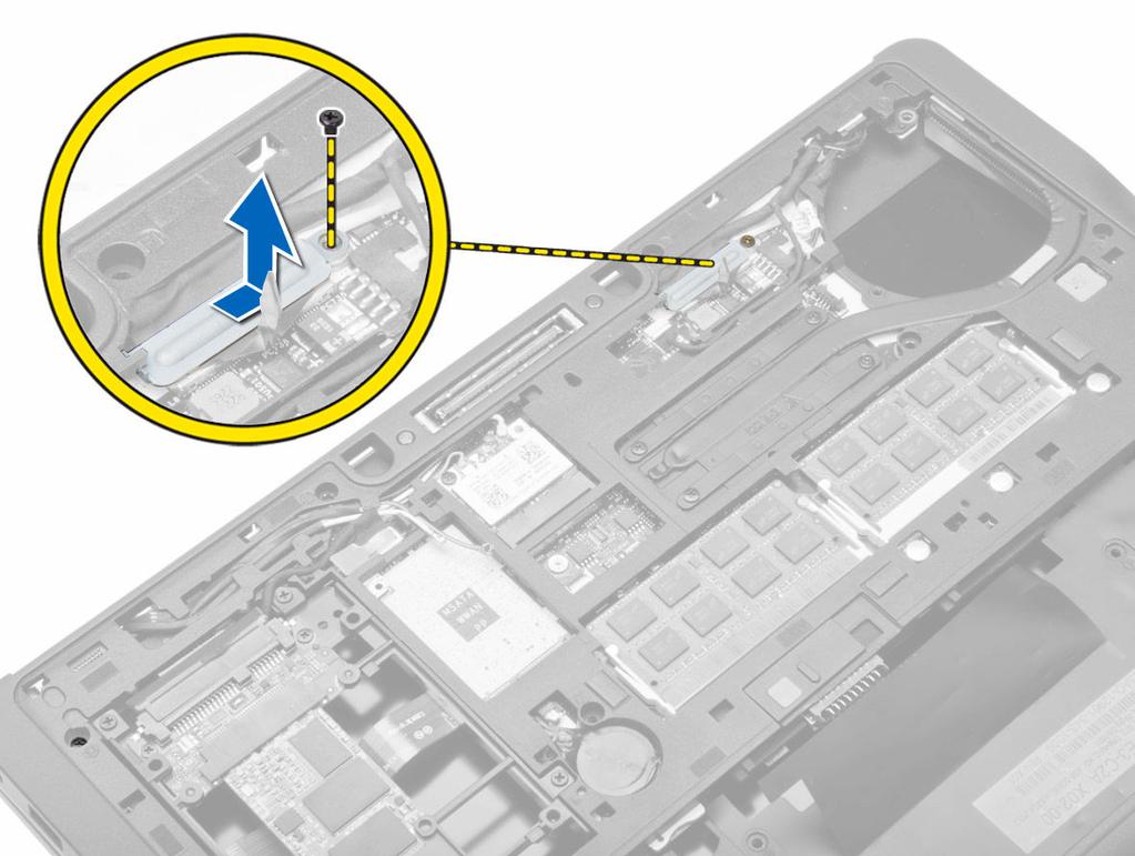 4. Odpojte kabel LVDS a kamery od základní desky.