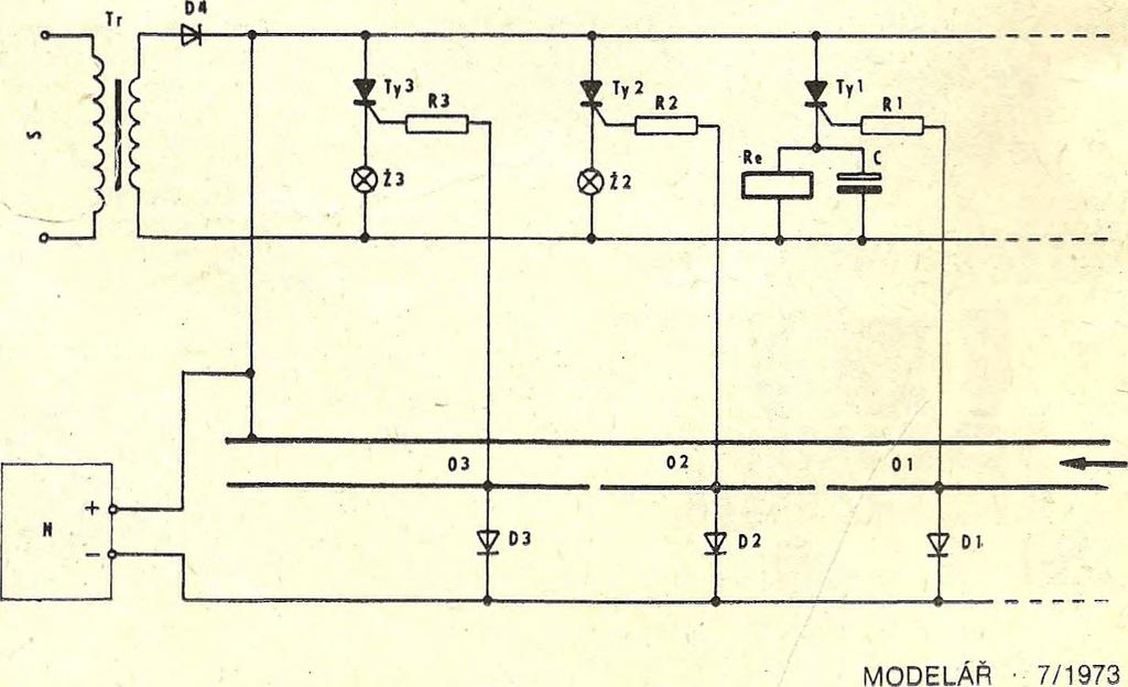 mikrofaradů/25v; Z - 24 V/0,1 A přivedeno přes om ezovači o d p or R1 z napěťového děliče, který je tvořen o d p o rem R2 a fo to odporem Rf.