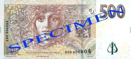 4 Inovovaná bankovka 500,- K 3 1 2 4 9 3 3 + další zm ny viditelné i neviditelné pouhým okem 1 6 1 4 5 4 5 2 7 5 1 2 3 4 5 6 7 9 Bankovku vezm te do prst charakteristický papír