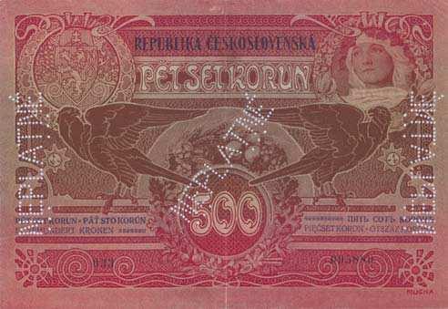 5 Shrnutí bankovka 500,- má za sebou dlouhou historii První eskoslovenské papírové platidlo hodnoty 500