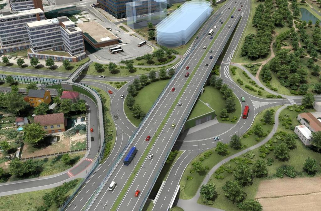 MÚK Řeporyjská stávající návrh RR směr D5 2 Metro N.