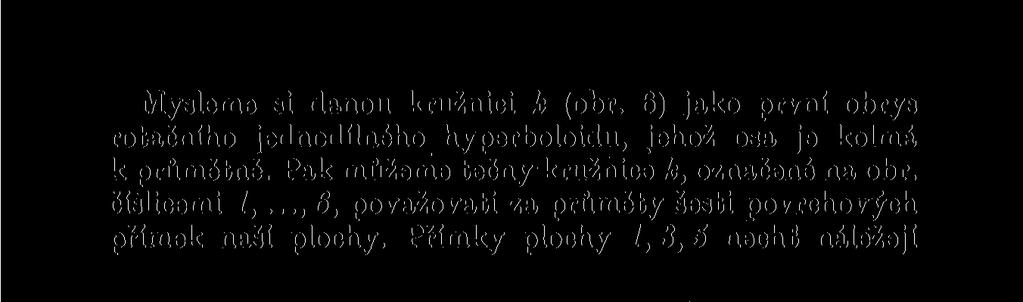 Přímky plochy 1, 3, 5 nechť náležejí jednodílného hyperboloidu.