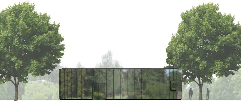 projekce - část a - paměť doby 27 skleněná nika na dokumenty - část a - paměť doby 28 projekce / poslech - část a - knihovna 29 infostůl se čtyřmi dotykovými