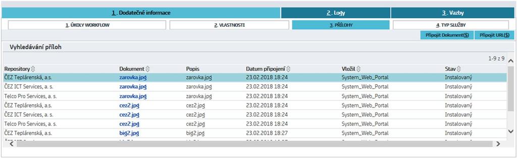 Sdílení dokumentů Elektronické přílohy V SD Z Webového