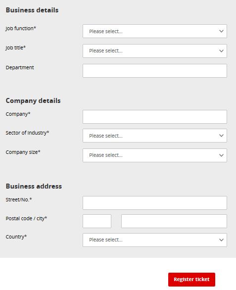 Postup při registraci vstupenky Nacházíte se na stránce Business