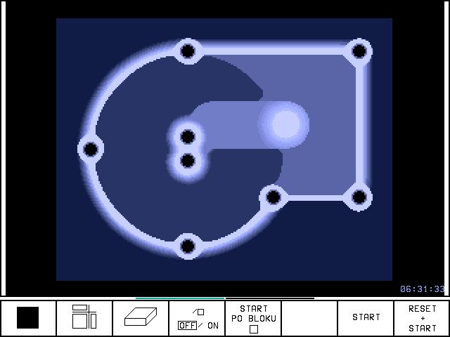 Omezen během prováděn programu Obráběn se nedá současně graficky znázornit, pokud je již poč tač TNC vyt žen komplikovanými obráběc mi úkony nebo velkoplošným obráběn m.