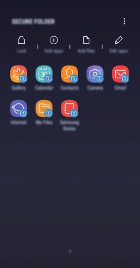 Nastavení Zabezpečená složka Zabezpečená složka chrání váš soukromý obsah a aplikace, jako jsou fotografie a kontakty, před ostatními.