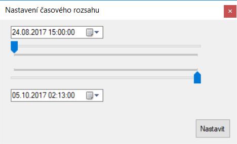 1 Nastavení časového rozsahu dat měření Obrázek 2-7 Nastavení časového rozsahu Další (jemnější) změnu časového