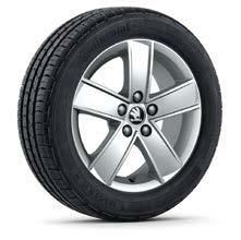 7,0J x 16 pre pneumatiky 215/45 R16 v bielej farbe (5JA 071 496 FM9, cena: 143,06 ) Disk z ľahkej zliatiny Carme 6,0J x 15 pre pneumatiky 185/60 R15 v striebornej