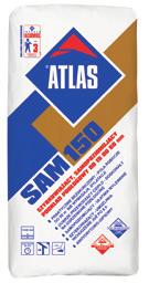 ATLAS SAM 150 (15-60 mm) Rýchlotvrdnúci samonivelačný podlahový podklad anhydritovo - sádrový rýchloschnúci pochôdznosť už po 6 hodinách prakticky nezmrštitelný bez dilatácií do 50 m² dobrá tepelná