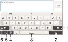 Zadávání textu Klávesnice na obrazovce Na klávesnici QWERTY na obrazovce můžete zadávat text ťuknutím na každé jednotlivé písmeno nebo s využitím funkce Psát pomocí tahů, která umožňuje sestavovat