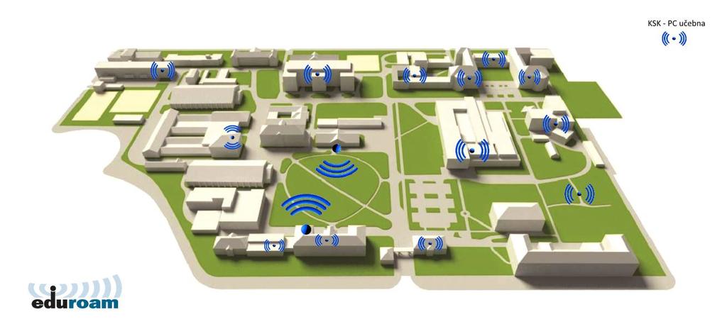 Wi-Fi Částečné pokrytí v budovách č.