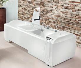 Řada Rügen (modely AP5018 a AP5019) Vany řady Rügen jsou vyrobeny ze skloakrylátu, mají patentovaný mechanismus zdvihu a výbornou ergonomii.