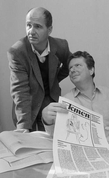LITERÁRNÍ ŽIVOT Redaktoři Ondřej Neff a Karel Sýs nad prvním číslem Kmene, 1988 začala více věnovat opět až po osamostatnění Kmene.