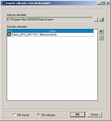 Import zákaziek z formátu Excel Komplet Zákazky uložené vo formáte Excel Komplet naimportujeme tak, že v zozname zákaziek vyberieme: v hlavnom menu Nástroje Import Excel Komplet (v menu na spodnej