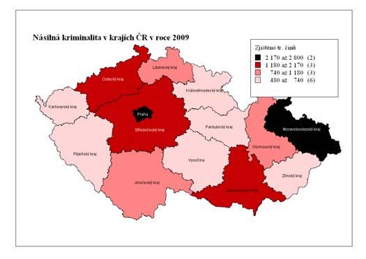 2.2.4 Násilná kriminalita I. Vývoj a charakteristika Zjištěno trestných činů 16.887 (-5,5 %, -988) Objasněno trestných činů 10.