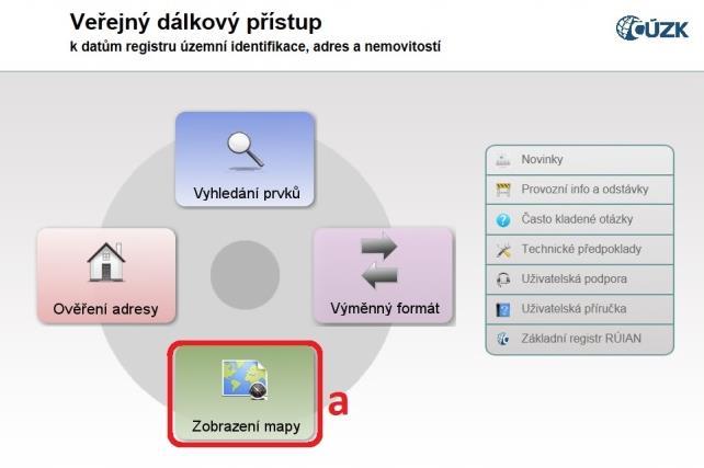 3.2 Zadání výběru polygonem přímo v Marushce Při tomto postupu uživatel spouští funkci Výběr polygonem v mapovém klientu Marushka. Zde zvolí polygon a typ prvku, který chce vyhledávat.