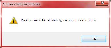 Porušení tohoto pravidla je signalizováno již při práci v mapovém klientu červenou barvou polygonu: Obr.