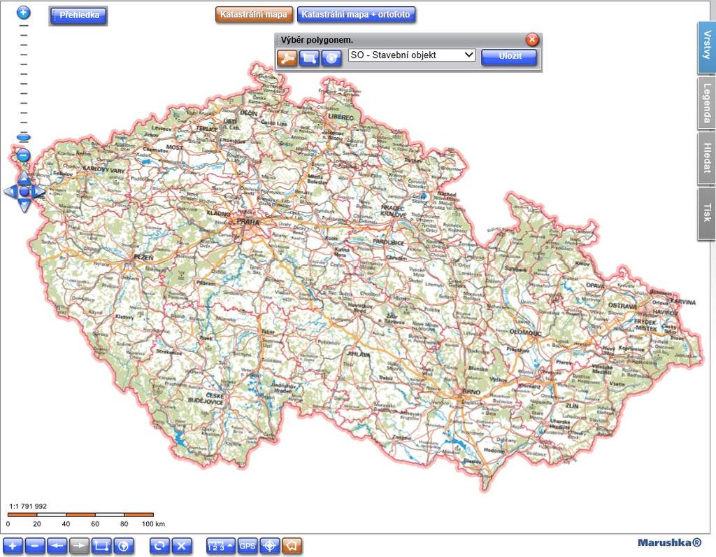 2. krok - V mapovém klientu Marushka Obr.