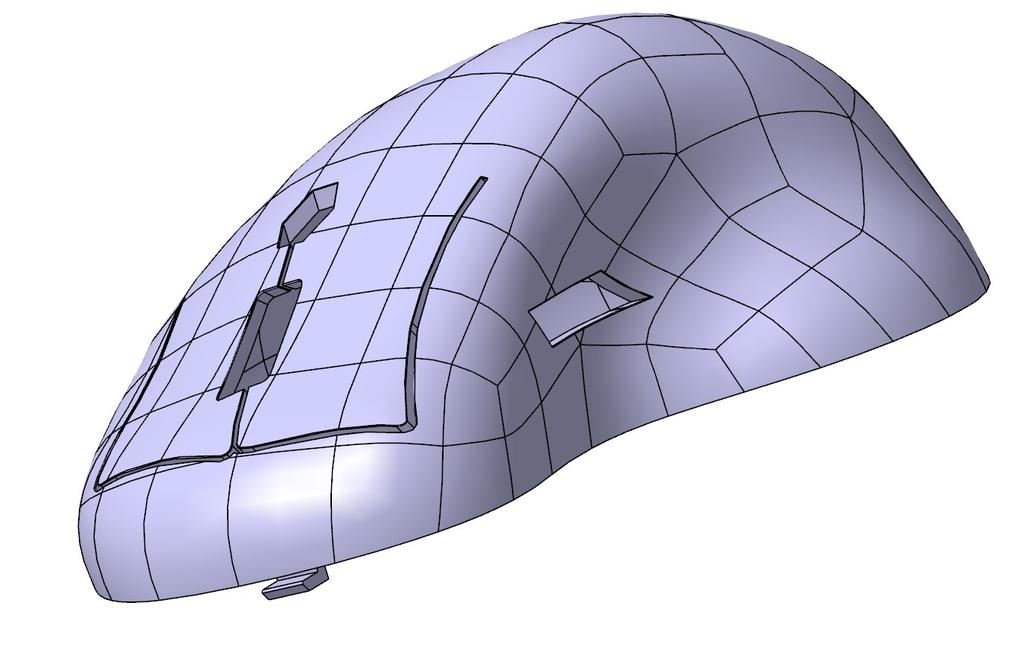 CATIA V5 R19. Ploše byl přidán objem, tudíž vznikla skořepina.