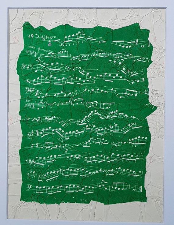 Jiří Kolář, Allegro, muchláž na kartonu, 1961 Někdy v roce 2006 jsem koupil kytici a jel navštívit Adrienu Šimotovou. Ležela v Rehabilitační klinice Malvazinky po operaci zlomeného krčku.