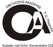 Obchodní akademie T. G. Masaryka, Kostelec nad Orlicí Komenského 522, 517 41 Kostelec nad Orlicí Telefon +420 494 942 441 skola@oakostelec.