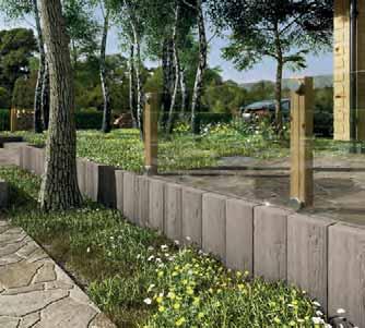TOP Zahradní stěny STANDARD PALISÁDY, LEMOVACÍ PRVKY A ZAHRADNÍ STĚNY Produktová řada zahradních prvků STANDARD byla rozšířena o betonové dílce s reliéfní povrchovou úpravou imitující kámen a dřevo.