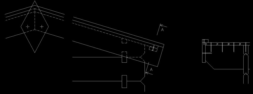 STŘECHA DETAILY SPOJŮ ČELNÍ POHLED 46 2x Šroub se zápust. hlavou 4x40 40 Šroub se zápust. hlavou 3,5x30-á=30 cm 44 Šroub se zápust.