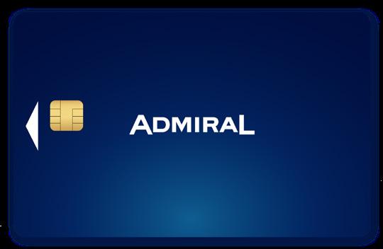 Zasuňte ADMIRAL Card do vkládacího otvoru a zadejte váš tajný čtyřmístný PIN kód. Tento PIN kód si zvolíte při registraci. Na kartě nejsou uloženy žádné osobní údaje ani kredit.