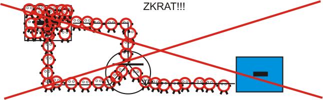 Opět platí to, že proud který teče od plus k minus přes tranzistor, musí být omezen odporem, tentokrát je to zase odpor 270 Ω u LED1.