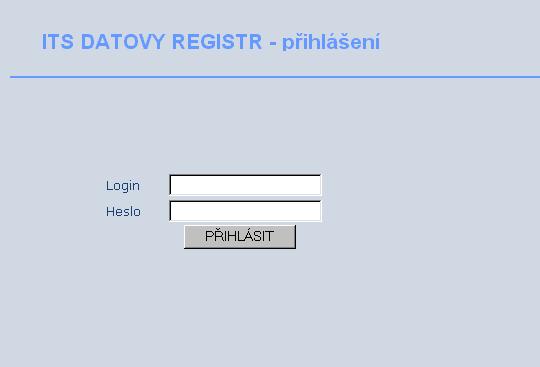 Úvodní nabídka V úvodní nabídce jsou zobrazena tlačítka pro zobrazení jednotlivých záznamů ITS datového registru.