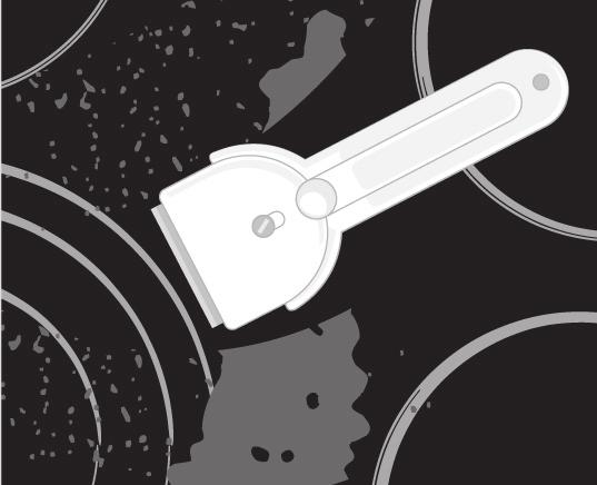 Nápisy a indikátory na paneli môžu byť poškodené, ak používate agresívne čistiace prostriedky po okrajoch varných zón, alebo ak používate riad s poškodeným dnom.