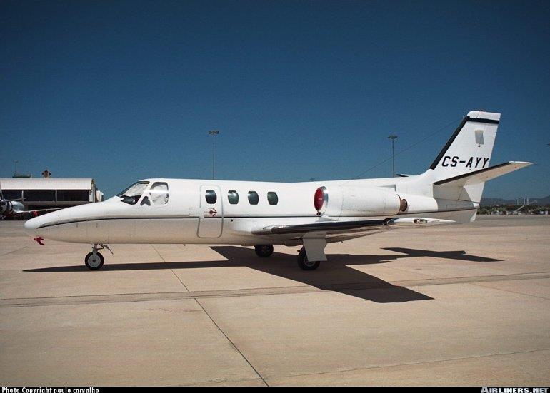 Obr. 8 Cessna 501 Citation [18] V roce 1971 byl proveden první let sériového letounu Citation, pár měsíců na to mu bylo uděleno osvědčení FAA. S vyrobením 35.